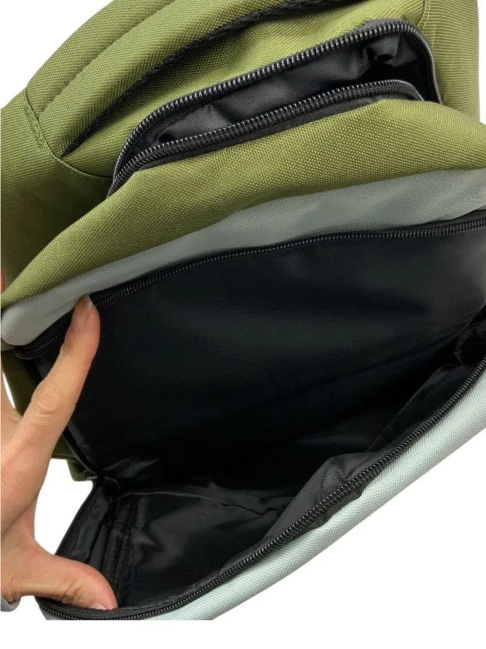 Duchamp London Two Tone Backpack Green Grey NEW